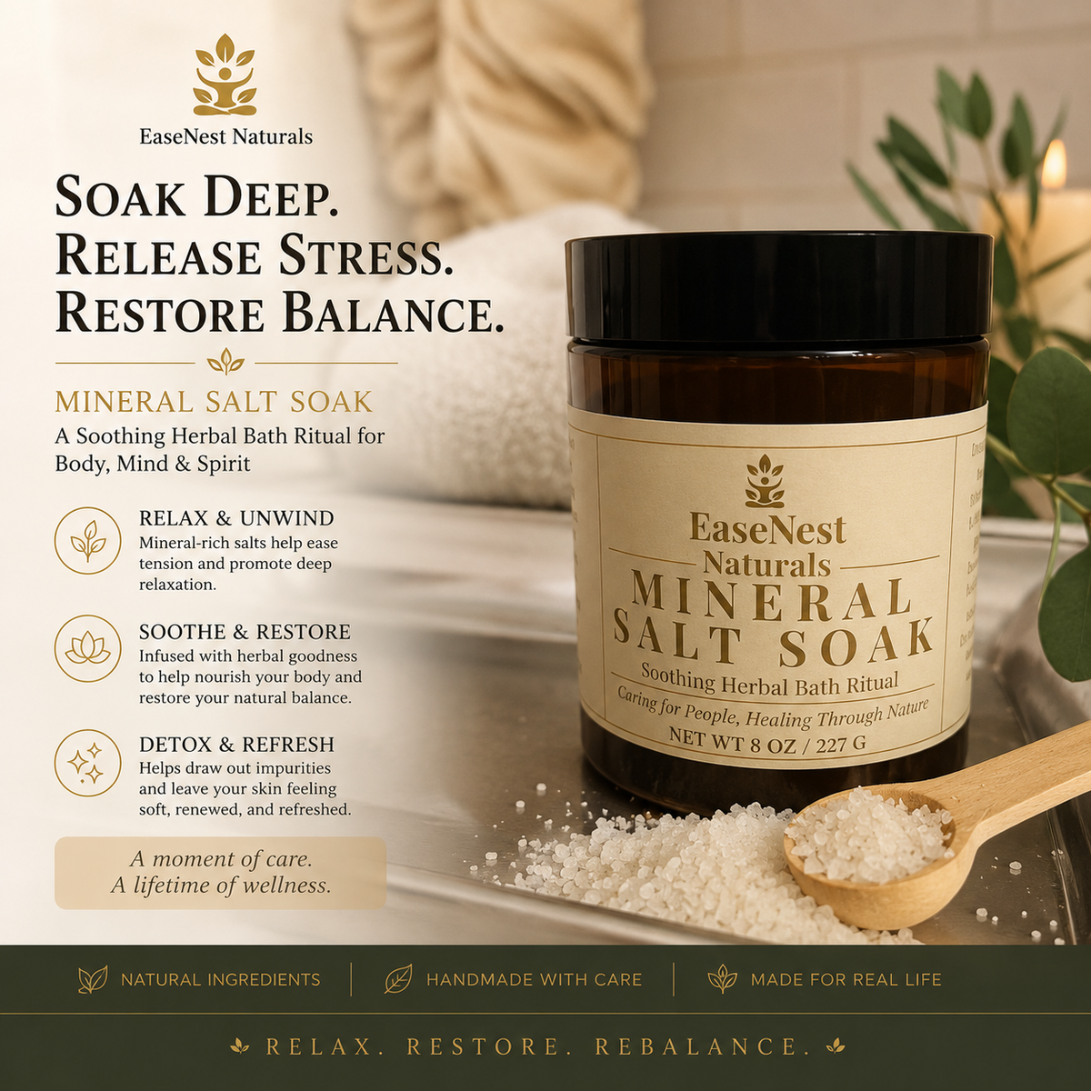 Mineral Salt Soak- Soothing Herbal Bath Ritual