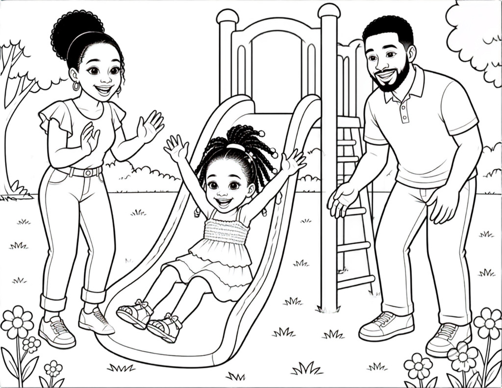 Joy at the Park- Printable PDF Coloring Book