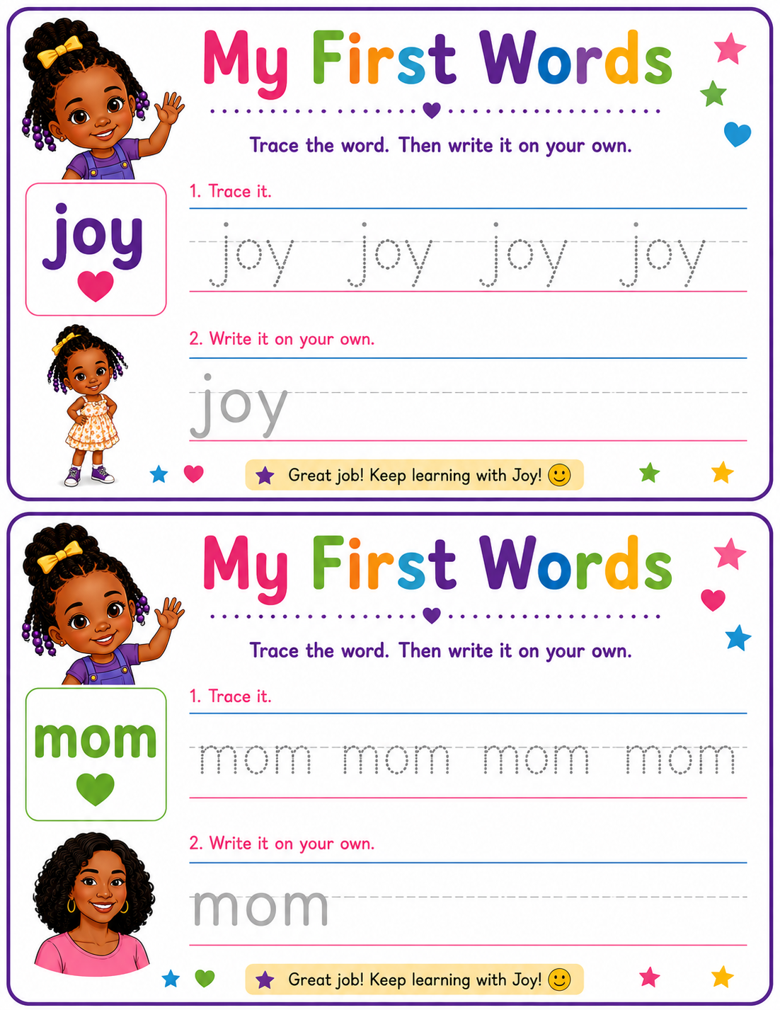 Joy's World Bonus Learning Activity Book