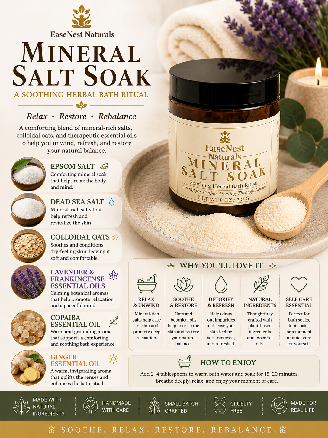 Mineral Salt Soak- Soothing Herbal Bath Ritual