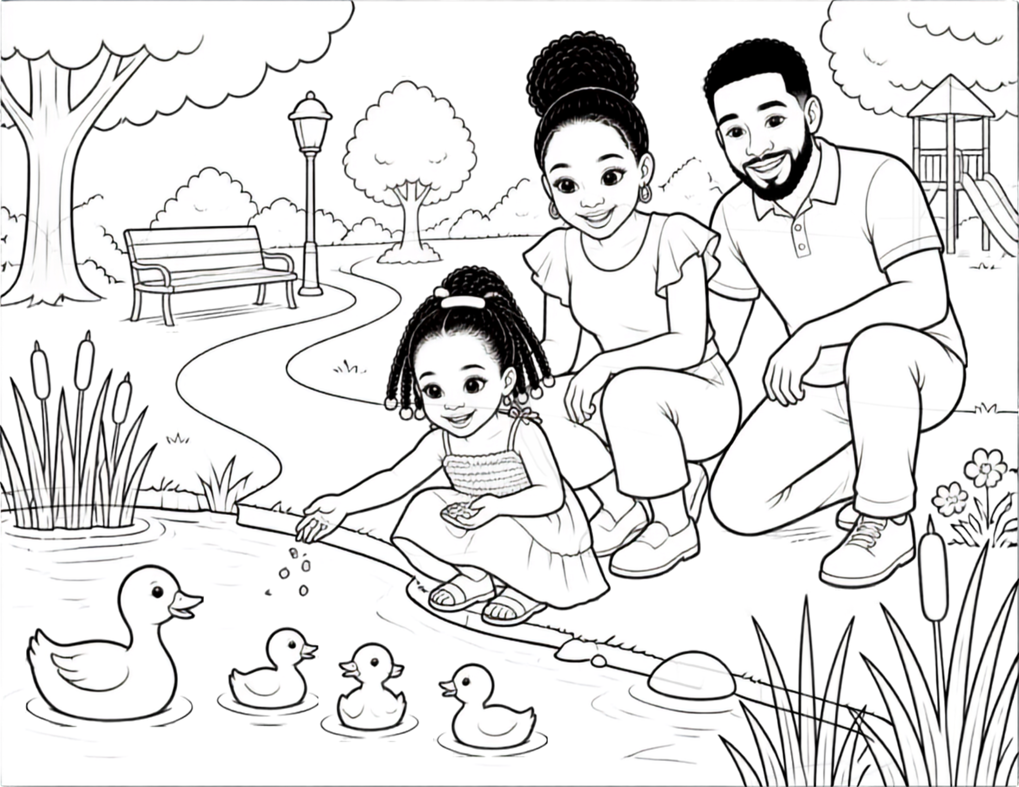 Joy at the Park- Printable PDF Coloring Book