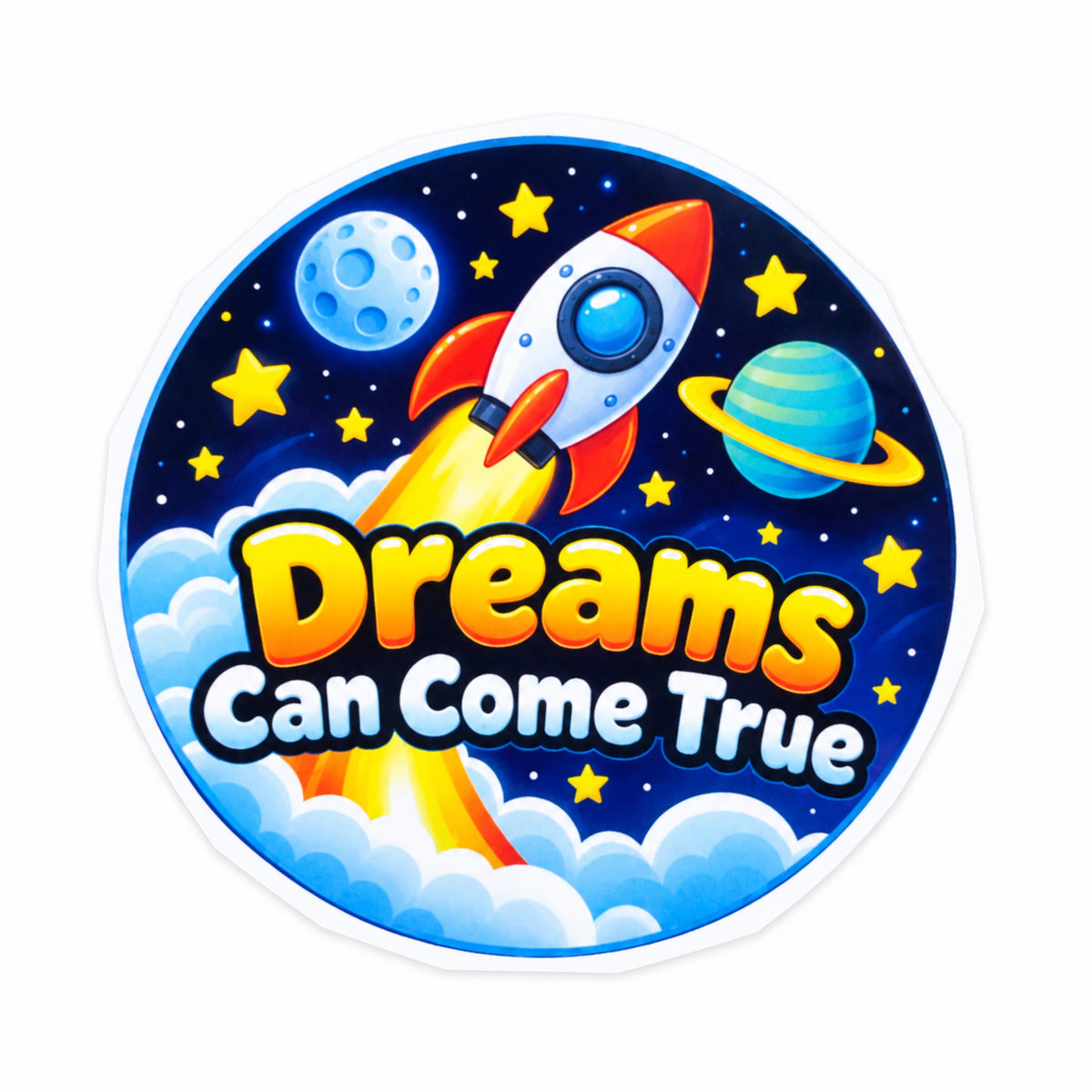 Dreams Can Come True Rocket Sticker