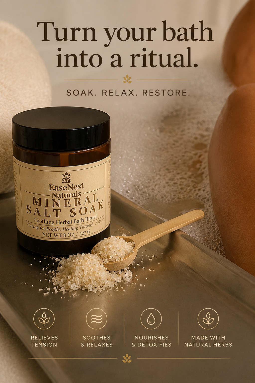 Mineral Salt Soak- Soothing Herbal Bath Ritual