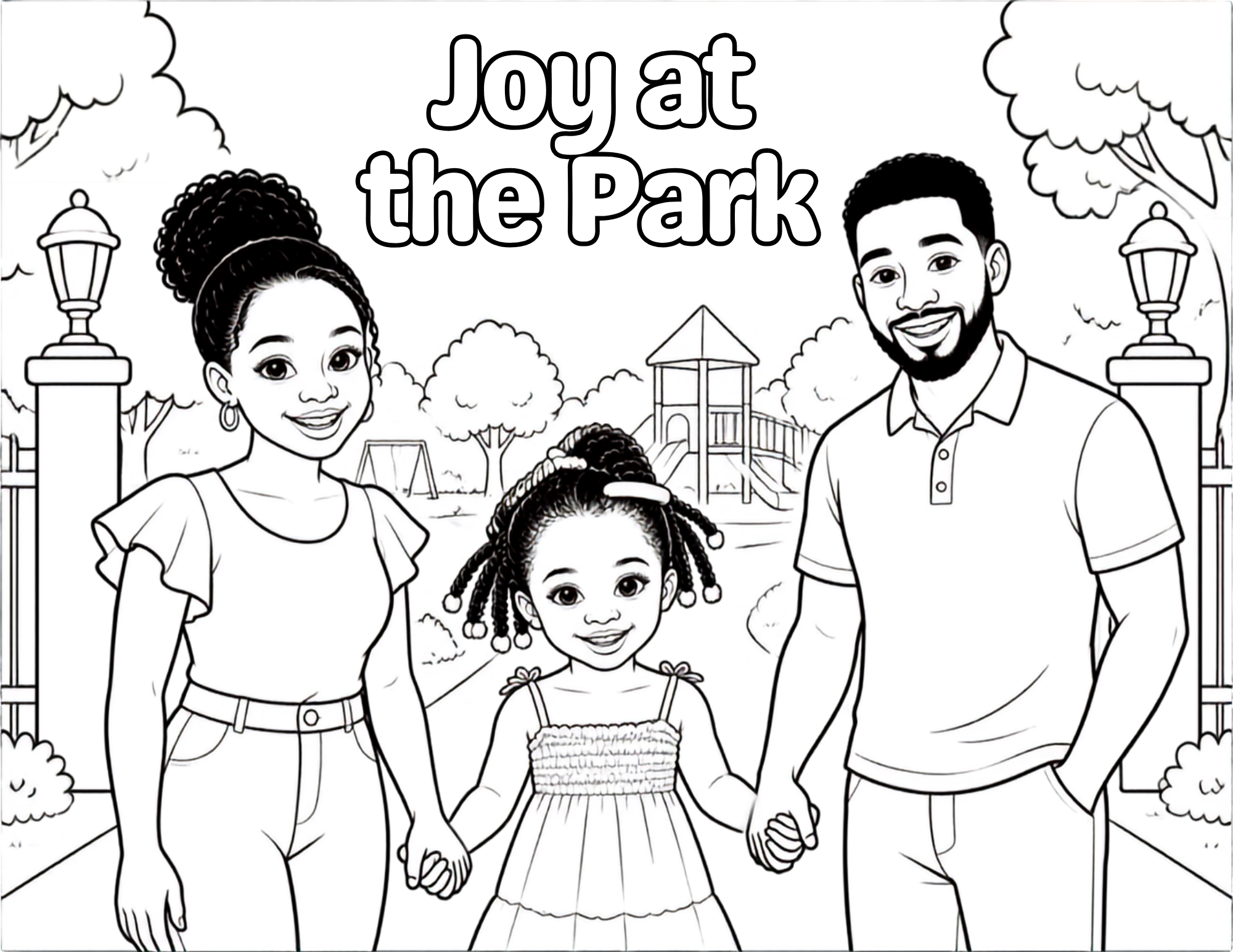 Joy at the Park- Printable PDF Coloring Book